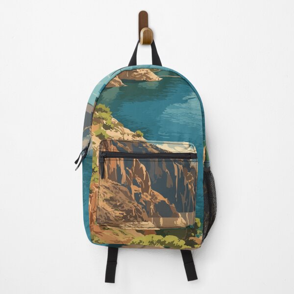 Item preview, Lake Mead Nevada Travel Poster | Vintage Desert Lake & Hoover Dam Area Art designed and sold by TuncGK.