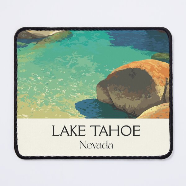 Item preview, Lake Tahoe Nevada Travel Poster | Vintage Sierra Nevada & Crystal Clear Water Art designed and sold by TuncGK.