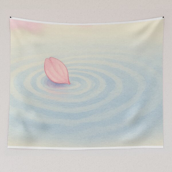 Item preview, Falling Sakura Petals on Water – Watercolor Ripples designed and sold by ワフパズル.