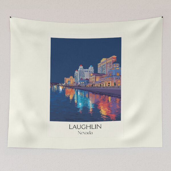 Item preview, Laughlin Nevada Travel Poster | Vintage Colorado River & Casino Wall Art designed and sold by TuncGK.