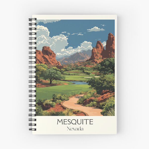 Item preview, Mesquite Nevada Travel Poster | Vintage Desert Golf & Red Rock Mesa Art designed and sold by TuncGK.