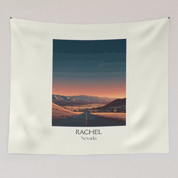 Item preview, Rachel Nevada Travel Poster | Vintage Extraterrestrial Highway & Area 51 Art designed and sold by TuncGK.