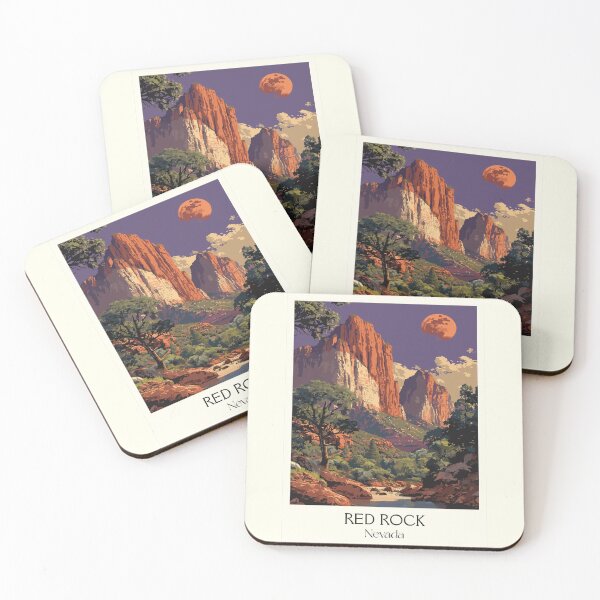 Item preview, Red Rock Canyon Nevada Poster | Vintage Sandstone Peaks & Scenic Drive Art designed and sold by TuncGK.