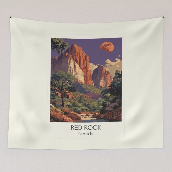 Item preview, Red Rock Canyon Nevada Poster | Vintage Sandstone Peaks & Scenic Drive Art designed and sold by TuncGK.