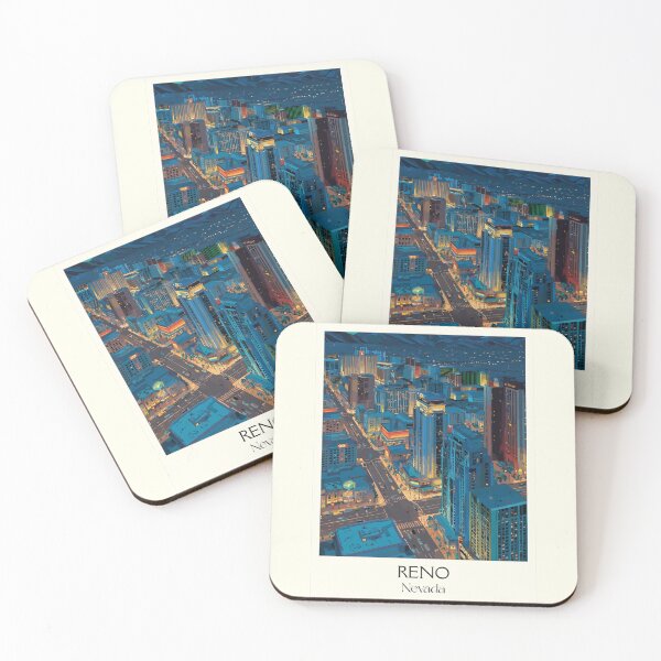 Item preview, Reno Nevada Travel Poster | Vintage Biggest Little City & Downtown Lights Art designed and sold by TuncGK.