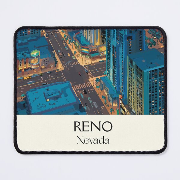 Item preview, Reno Nevada Travel Poster | Vintage Biggest Little City & Downtown Lights Art designed and sold by TuncGK.