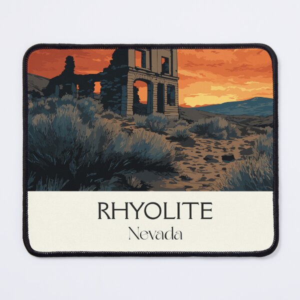 Item preview, Rhyolite Nevada Travel Poster | Vintage Ghost Town & Gold Rush Ruins Wall Art designed and sold by TuncGK.