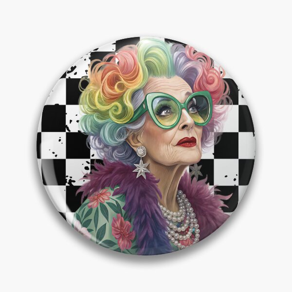 Item preview, Colorful Glam Grandma with Glasses designed and sold by Kitty Quinn Of Wonder Design's.