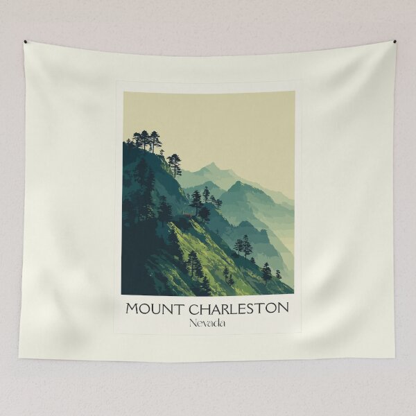 Item preview, Mount Charleston Nevada Poster | Vintage Spring Mountains & Misty Peaks Art designed and sold by TuncGK.