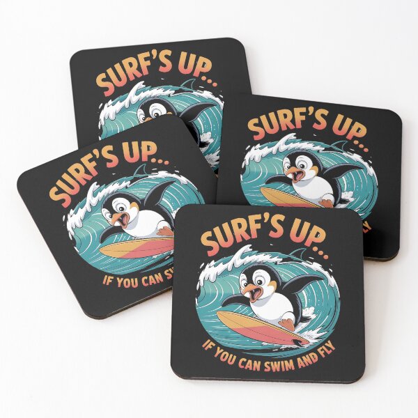 Item preview, Surfing penguin - sarcastic penguin - penguin sports - cute penguin - arcastic animal - hilarious penguin -  sarcastic workout  -penguin sports fan designed and sold by JansenGS.