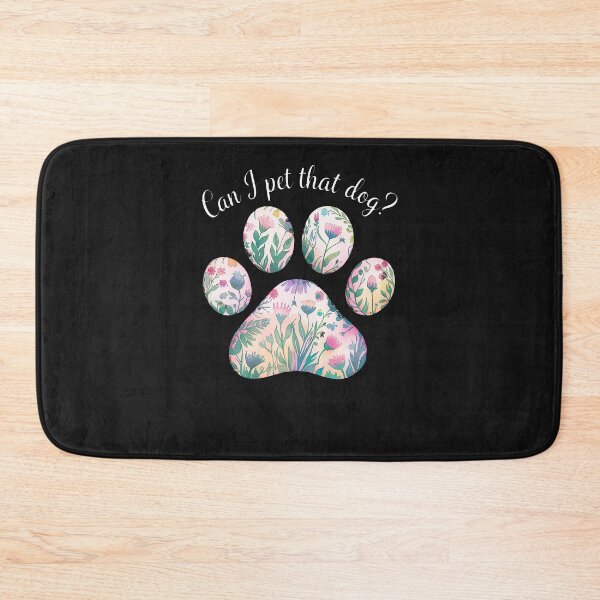 Artikelvorschau, Kann ich diesen Hund streicheln? Aquarell-Blumenpfotenabdruck für Hundeliebhaber entworfen und verkauft von giptrocac.