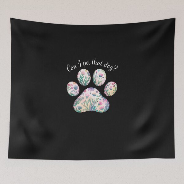 Item preview, Can-I-Pet-That-Dog-Watercolor-Floral-Paw-Print-For-Dog-Lover designed and sold by giptrocac.