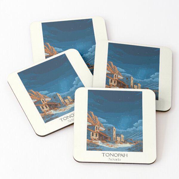 Item preview, Tonopah Nevada Travel Poster | Vintage Historic Mining Town & Night Sky Art designed and sold by TuncGK.