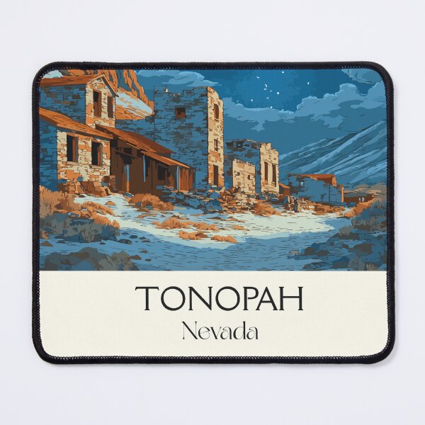 Item preview, Tonopah Nevada Travel Poster | Vintage Historic Mining Town & Night Sky Art designed and sold by TuncGK.