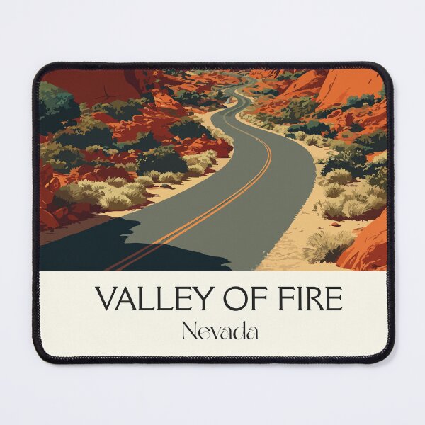 Item preview, Valley of Fire State Park Poster | Vintage Nevada Red Rock Road Trip Art designed and sold by TuncGK.