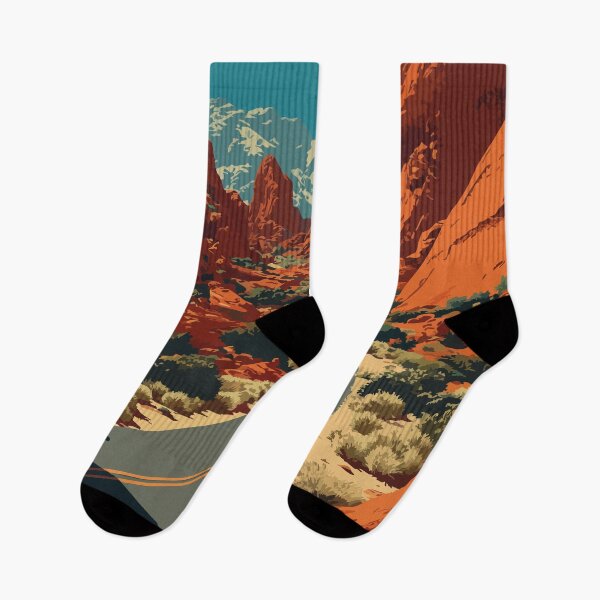 Item preview, Valley of Fire State Park Poster | Vintage Nevada Red Rock Road Trip Art designed and sold by TuncGK.