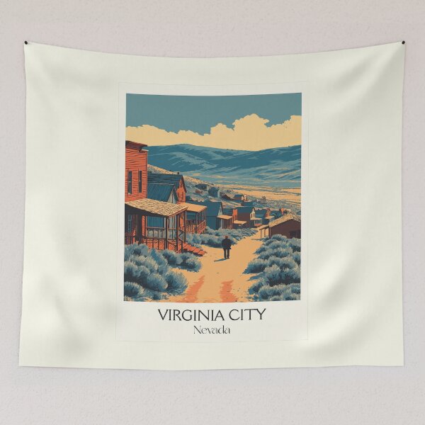 Item preview, Virginia City Nevada Poster | Vintage Old West & Comstock Lode Town Art designed and sold by TuncGK.