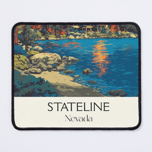 Item preview, Stateline Nevada Travel Poster | Vintage Lake Tahoe Casino & Full Moon Art designed and sold by TuncGK.