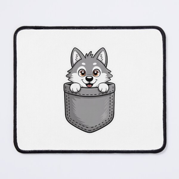 Item preview, Cartoon Wolf in Pocket designed and sold by NicolasGlowArt.