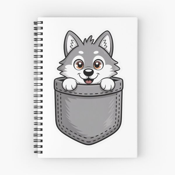 Item preview, Cartoon Wolf in Pocket designed and sold by NicolasGlowArt.