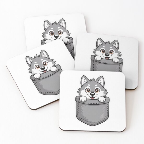 Item preview, Cartoon Wolf in Pocket designed and sold by NicolasGlowArt.