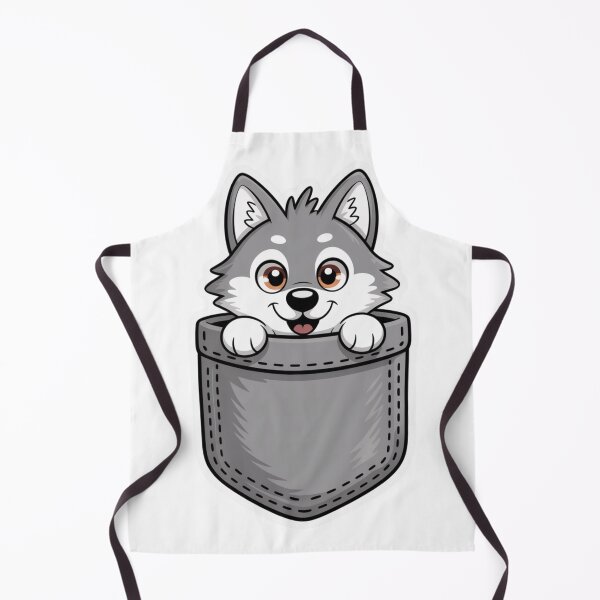 Item preview, Cartoon Wolf in Pocket designed and sold by NicolasGlowArt.