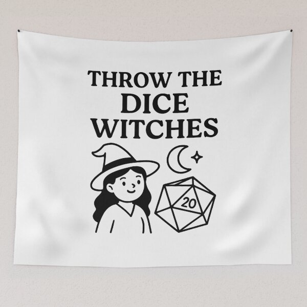 Item preview, Throw The Dice Witches Funny DnD Gamer Design designed and sold by SlomianyPisarz.