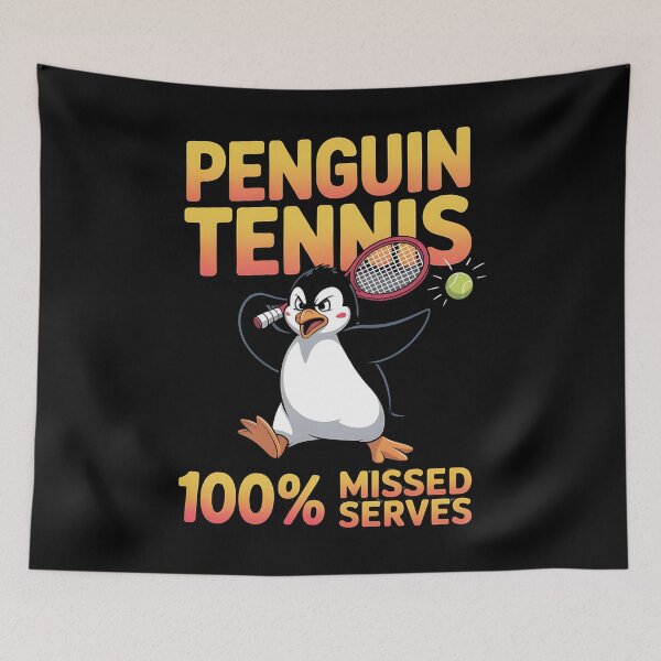 Item preview, Penguin tennis - sarcastic penguin - penguin sports - cute penguin - arcastic animal - hilarious penguin -  sarcastic workout  -penguin sports fan designed and sold by JansenGS.