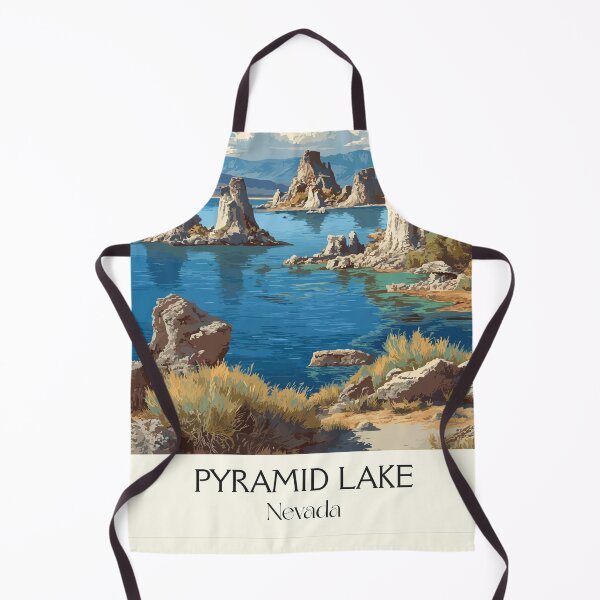 Item preview, Pyramid Lake Nevada Travel Poster | Vintage Tufa Formations Wall Art designed and sold by TuncGK.