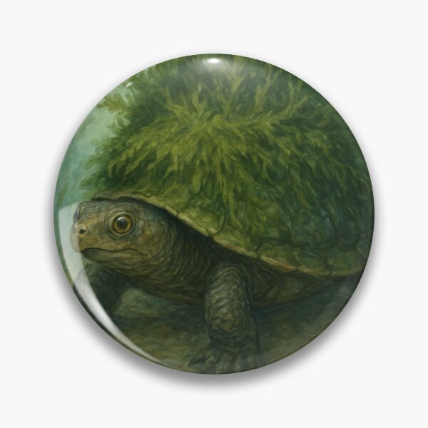 Item preview, Mary River Turtle Artwork – Rare Algae-Covered Freshwater Turtle designed and sold by NocturnalNook.