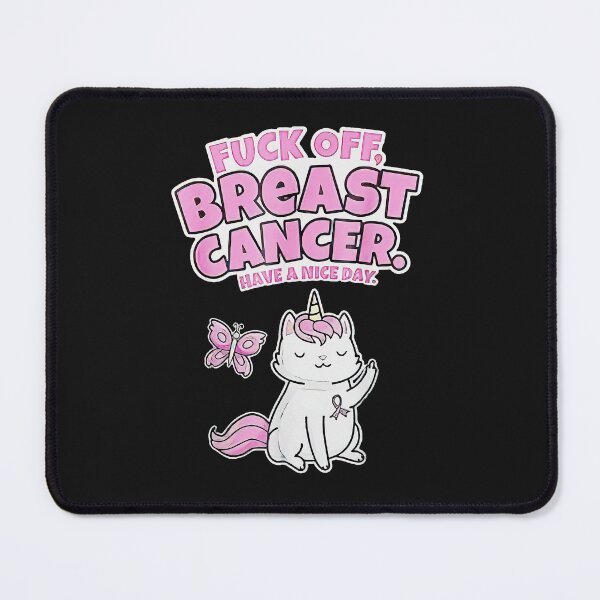 Item preview, Canker-Unicorn-Cat-Butterfly-Funny-Fuck-Off-Breast-Cancer designed and sold by giptrocac.