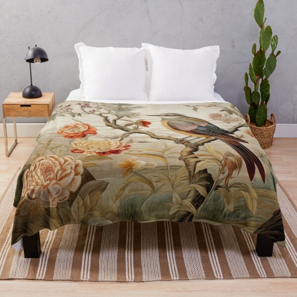 Item preview, Silk Floral Wildflowers Birdy Carpet designed and sold by GrinGalore.