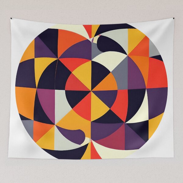 Item preview, colorful geometric round abstract design designed and sold by SmashingDeals.