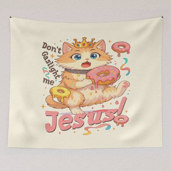 Item preview, Don't gaslight me Jesus Book lover Cute Princess Donut designed and sold by RamblingsRose.