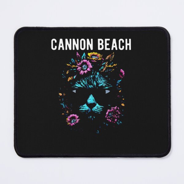 Item preview, Cannon-Beach-Awesome-Cat-Wearing-Sunglasses-Flowers-Design designed and sold by giptrocac.