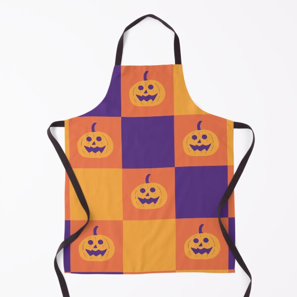 Item preview, Spooky Halloween Pumpkin Checkerboard Violet Purple Tangerine Bright Orange designed and sold by MoorePatterns.