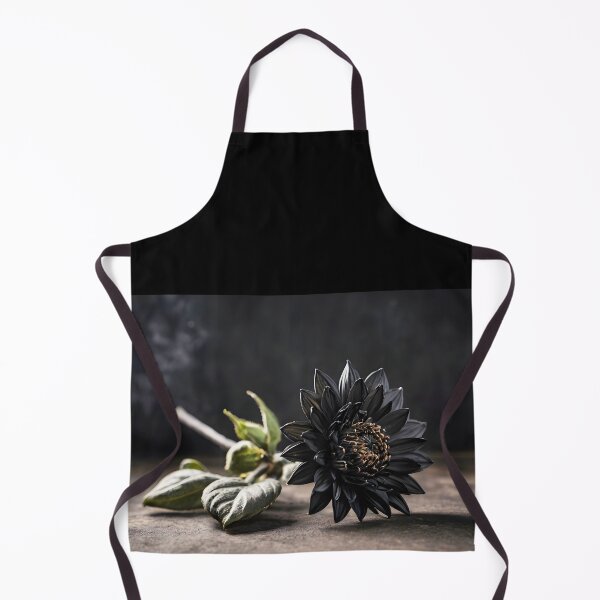 Item preview, Black Gerbera on Grey Floor with Green Leaves – Gothic Floral Vibes designed and sold by EmeraldeaArt.
