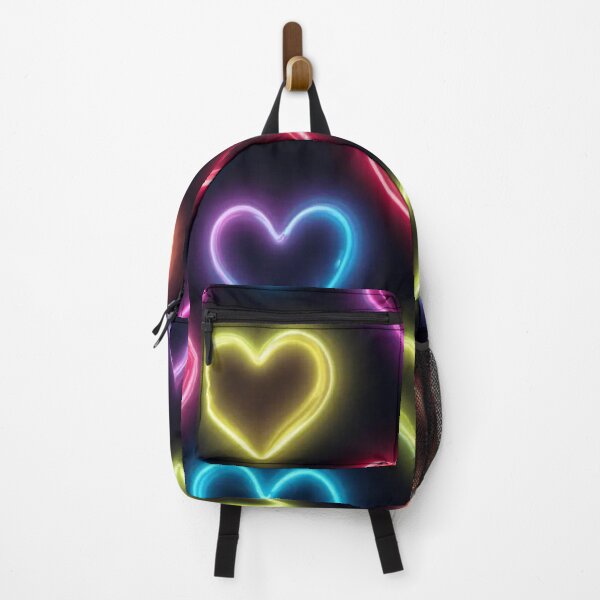 Item preview, Neon Hearts Glow Against Black designed and sold by InezPhotography.