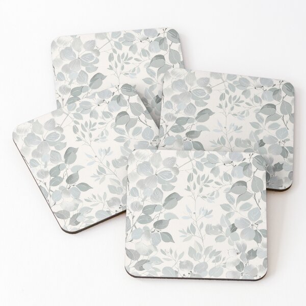 Item preview, Elegant Floral Pattern with Grey Leaves designed and sold by CoolPixels.