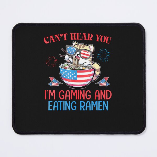 Item preview, Can'T-Hear-You-I'M-Gaming-And-Eating-Ramen-Funny-Cat designed and sold by giptrocac.