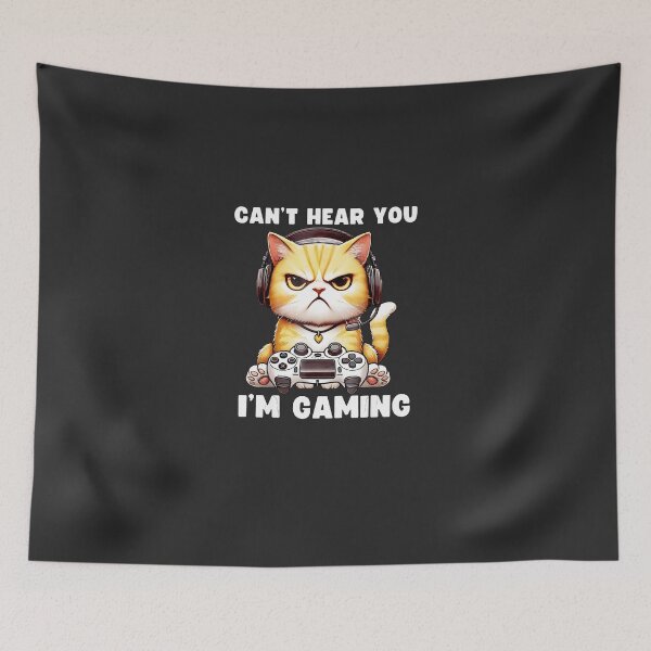 Item preview, Can'T-Hear-You-I'M-Gaming-Funny-Cat-Video-Gamers-Headset designed and sold by rappadfdeuin.
