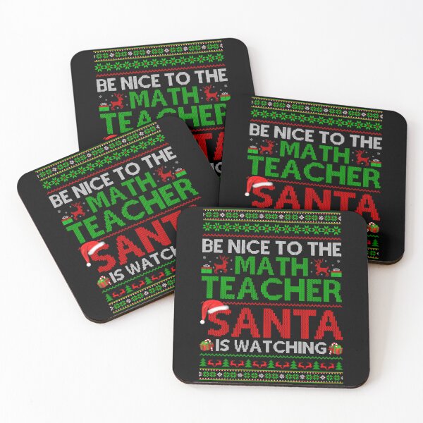 Item preview, Be Nice To The Math Teacher Santa Is Watching Ugly Christmas designed and sold by louissha.