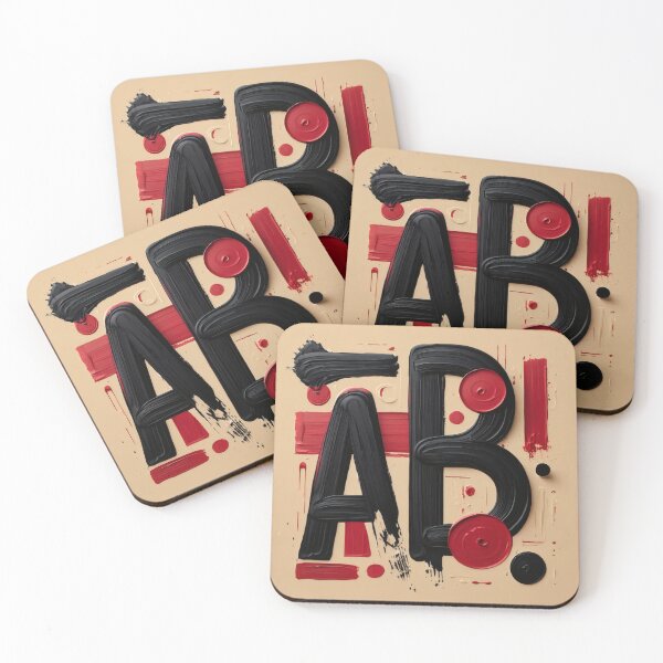 Item preview, Bold Abstract Typography with Paint Strokes designed and sold by Ombrya.