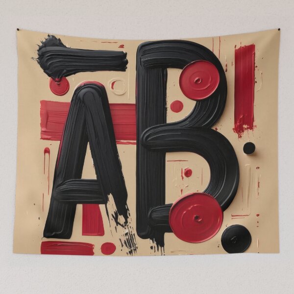 Item preview, Bold Abstract Typography with Paint Strokes designed and sold by Ombrya.
