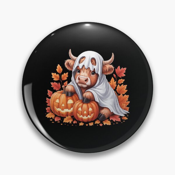 Item preview, Halloween Highland Cow Ghost Spooky Pumpkin Hello Fall designed and sold by Sunset4Bones.
