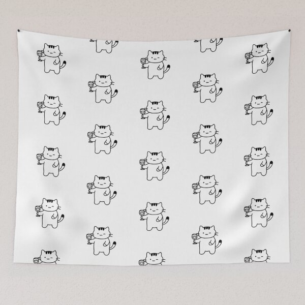 Item preview, Sophisticated Cat with Wine Glass – Funny Wine Lover Cat designed and sold by PinFlick.