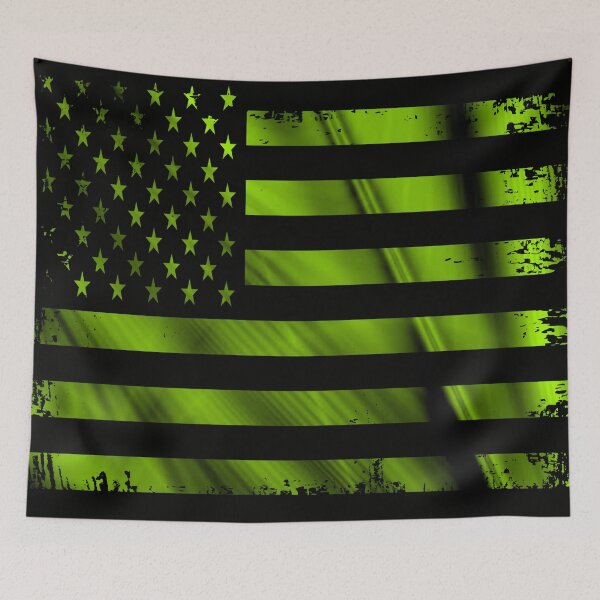 Item preview, Green Grunge American Flag designed and sold by artistwill.