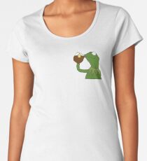 Kermit the frog sipping tea Women's Premium T-Shirt