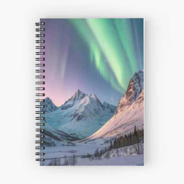 Item preview, Northern Lights Dancing Over Snowy Mountains designed and sold by RGShirtWorks.