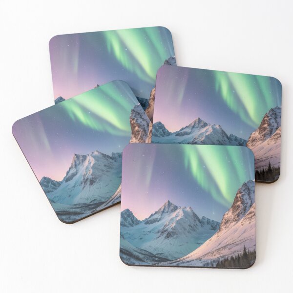 Item preview, Northern Lights Dancing Over Snowy Mountains designed and sold by RGShirtWorks.